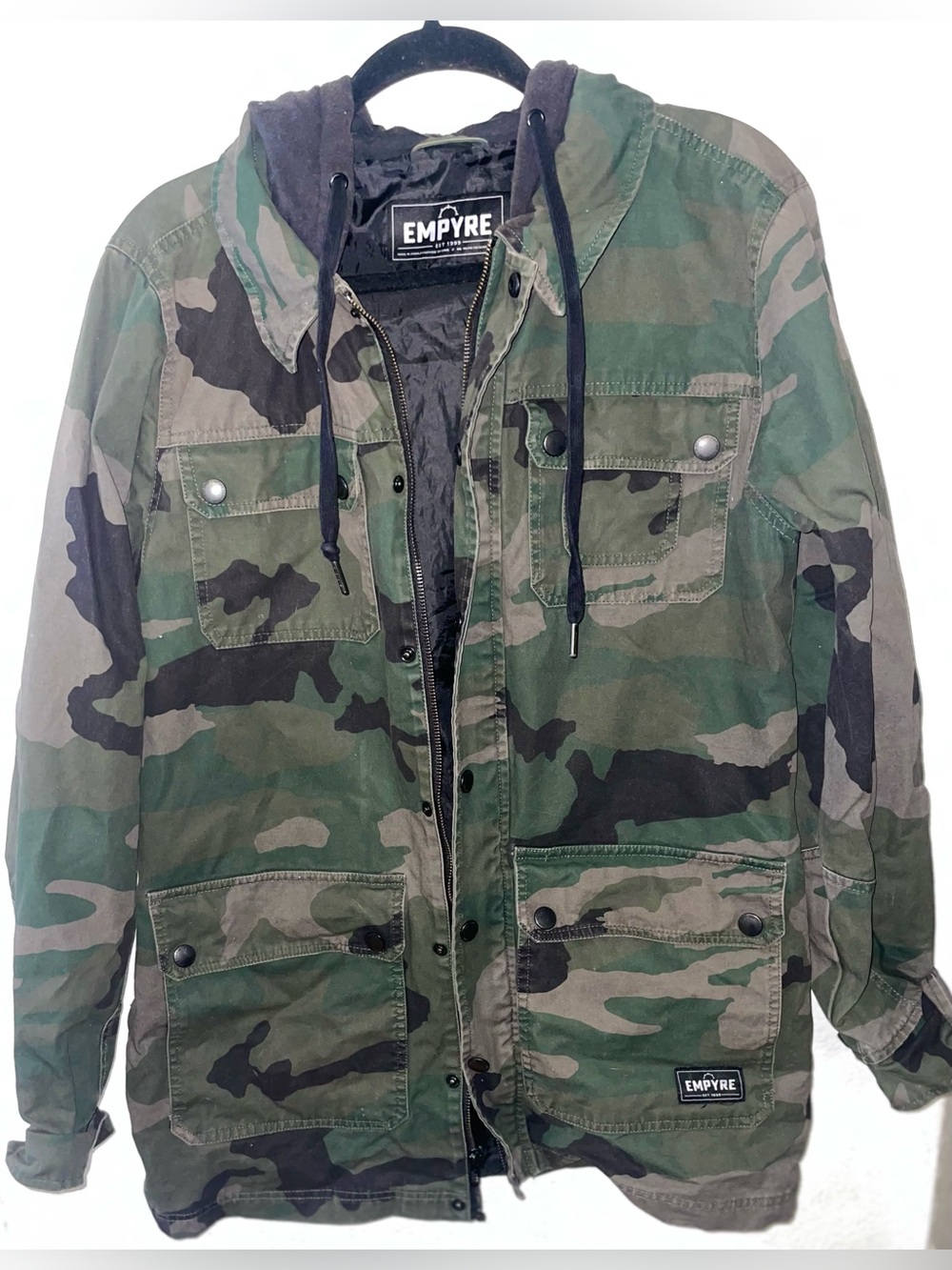 Empyre Men's Green Camouflage Field Jacket with Hood